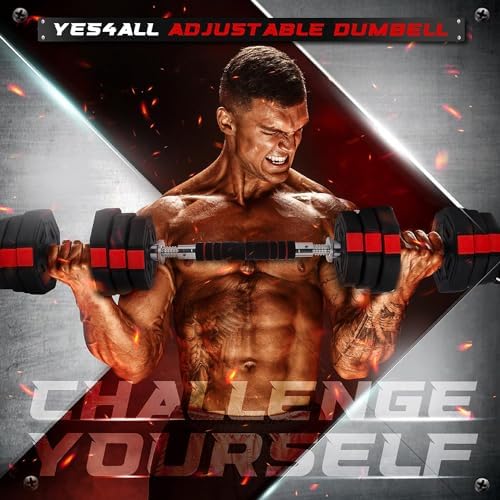 Yes4All Upgraded 44lbs-66lbs Adjustable Weights Dumbbells Set for Home Gym Workout | Yes4All 44lbs-66lbs Adjustable Wei