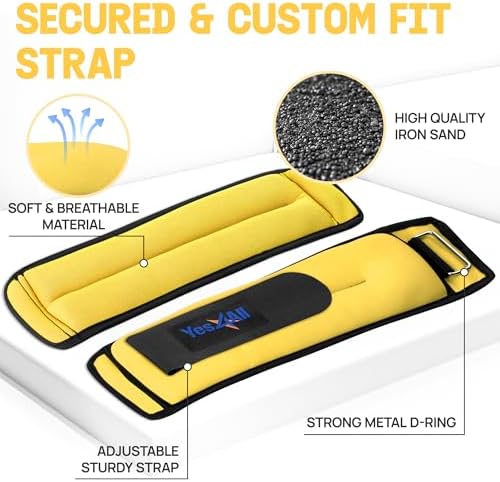 Yes4All Adjustable Wrist & Ankle Weights - Weighted Bands for Fitness Workout, Walking, Jogging and Pilates for Women, M