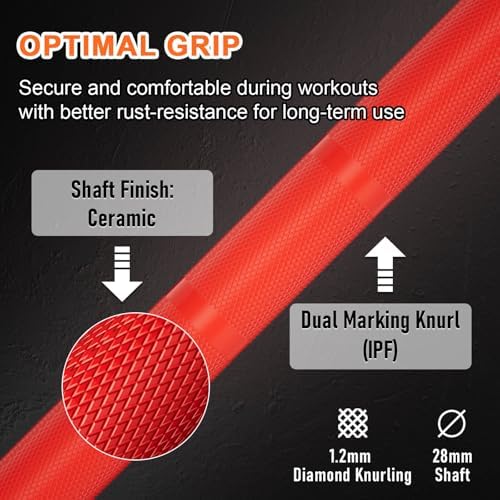 Olympic Barbell 7ft 45LB for Weightlifting Powerlifting, Home Gym Strength Training, Squats Deadlifts Presses Rows Curls