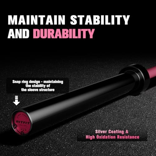 RitFit 7FT Olympic Barbell for Strength and Weightlifting Training - 2 Inch Olympic Bar for Squat, Deadlift, Bench Press