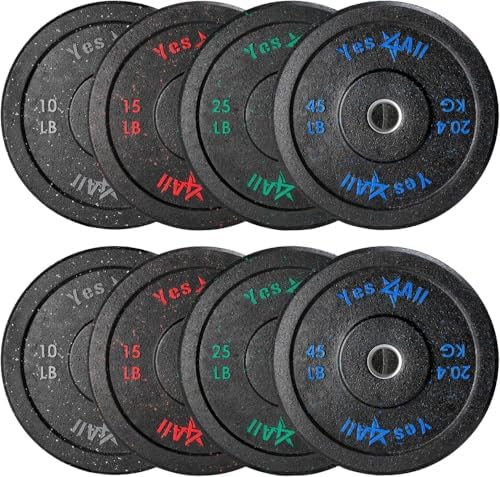 Yes4All 2" Bumper Plate for Weightlifting and StrengthTraining - Less Impact, Absorb Bounce & Shock, Multiple Options