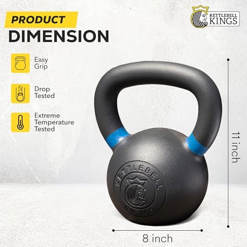 Kettlebell Kings Powder Coated Kettlebell Weights - 9-97 lb Strength Training Kettlebells for Men and Women - Home Gym E