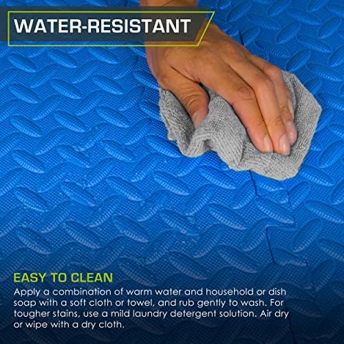 ProsourceFit Puzzle Exercise Mat for Home Gym, Mat for Home Workout Equipment, Floor Padding for Kids, Black, 24 in x 24