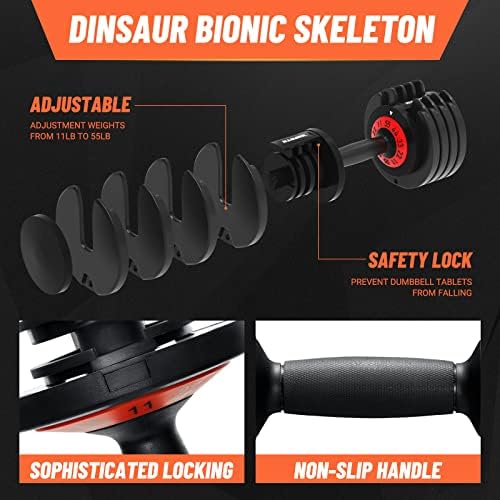 Adjustable 25/55 lbs Dumbbell Set for Home Workout, Suitable for Men and Women, Pair Dumbbells with Adjustable Weights