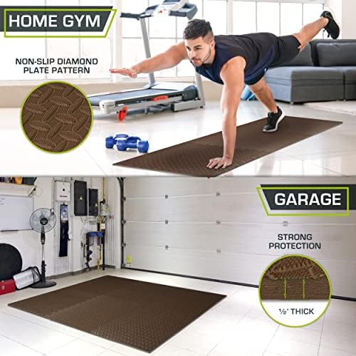 ProsourceFit Puzzle Exercise Mat for Home Gym, Mat for Home Workout Equipment, Floor Padding for Kids, Black, 24 in x 24