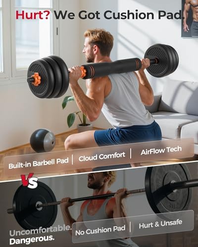 FEIERDUN Adjustable Dumbbells for Home Gym Use by Men and Women during Fitness Exercises