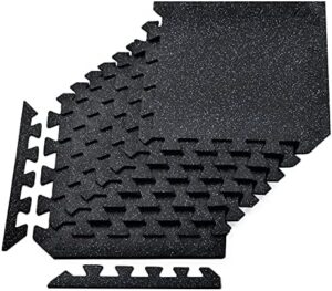 Yes4All Heavy Duty High Density Rubber Floor Tiles Interlocking Mat for Commercial Use in Offices and Factories Selling