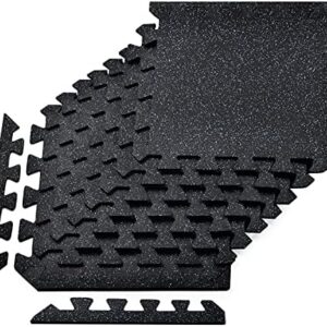 Yes4All Heavy Duty High Density Rubber Floor Tiles Interlocking Mat for Commercial Use in Offices and Factories Selling
