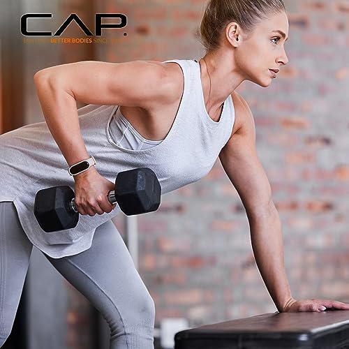 CAP Barbell Rubber Coated Dumbbells for Home Gym Fitness Lovers | Multiple Weight Options | CAP Barbell Heavy Duty Rubb