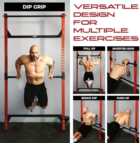 Yes4All Heavy Duty Power Rack J-Hooks & Attachments for 2x2 & 3x3 Power Racks – Ideal for Home Gym Fitness Lovers