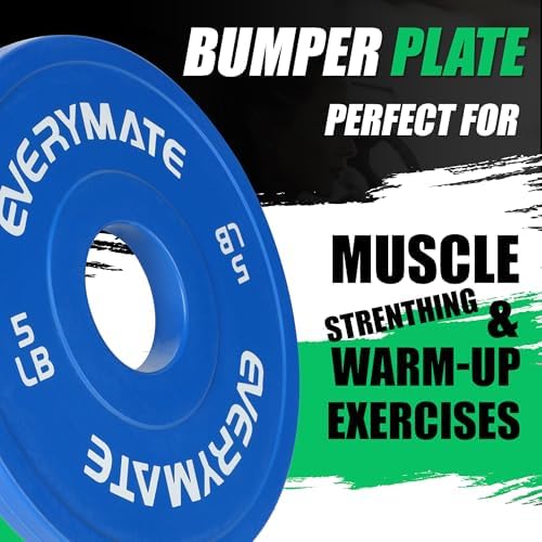 EVERYMATE Fractional Weight Plates for Cross Training - Olympic Bumper Plates - Steel Insert - 1.25LB, |5LB, 5LB