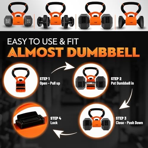 Yes4All Kettlebells Grip, Dumbbell Grip Handle, Kettlebell for Home Gym, Convert Dumbbells into Kettlebells for Home Wor