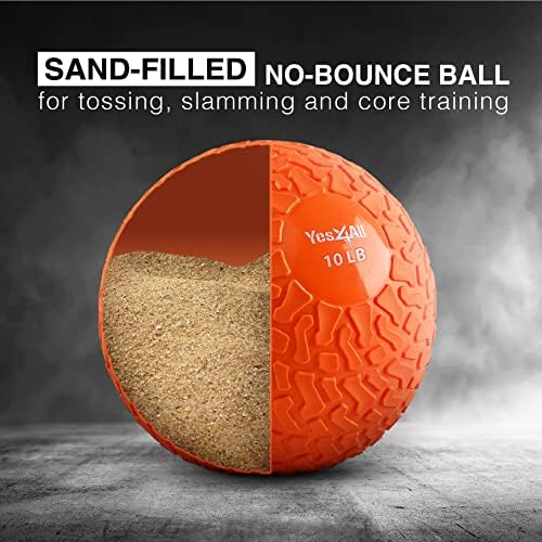 Yes4All Slam Balls, Durable PVC Sand Filled, Core Strengthening Workout Ball for Fitness Enthusiasts at Home Gym