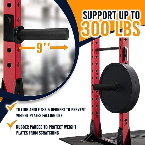 Yes4All Heavy Duty Power Rack J-Hooks & Attachments for 2x2 & 3x3 Power Racks – Ideal for Home Gym Fitness Lovers