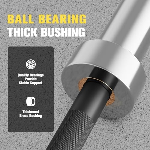 RitFit 7FT Olympic Barbell for Strength and Weightlifting Training - 2 Inch Olympic Bar for Squat, Deadlift, Bench Press