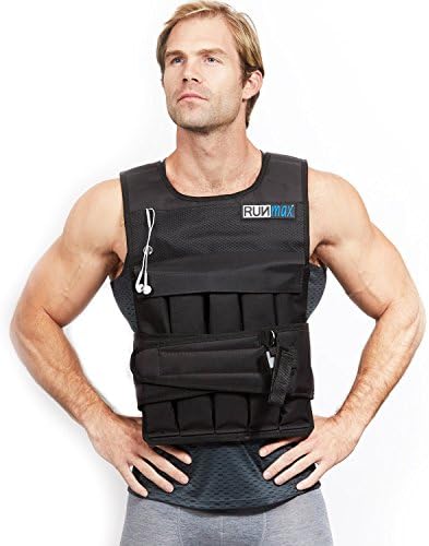 RUNmax Pro Weighted Vest for Men and Women - Portable & Adjustable - Workout, Fitness & Recovery - Up to 60lbs with Shou
