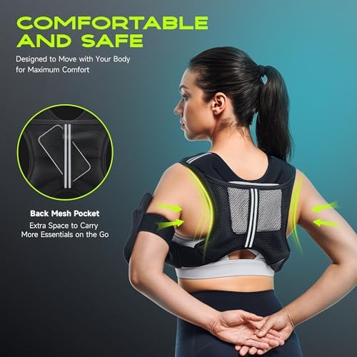 SGS Certified Weighted Vest for Women with Pocket | Reflective Weight Vest 15 lb for Men Running Strength Training | Ad