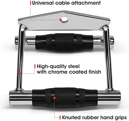 Yes4All Cable Machine Attachment, Double D Handle & Tricep Rope Cable Attachment, Gym Weight Machine Accessories Load 88