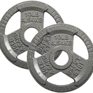 Fitvids Cast Iron Weight Plates 2-Inch Olympic Size for Strength Training & Weightlifting, Multiple Weights Available