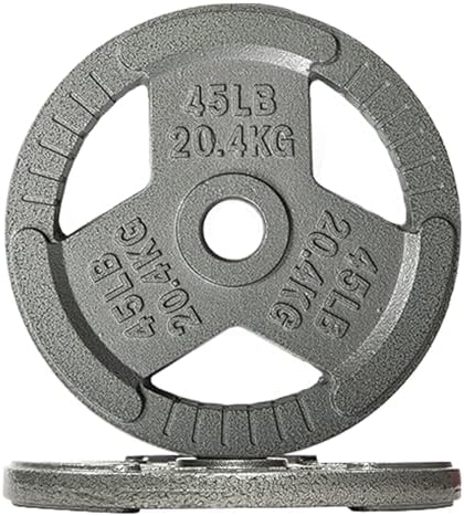 Fitvids Cast Iron Weight Plates 2-Inch Olympic Size for Strength Training & Weightlifting, Multiple Weights Available
