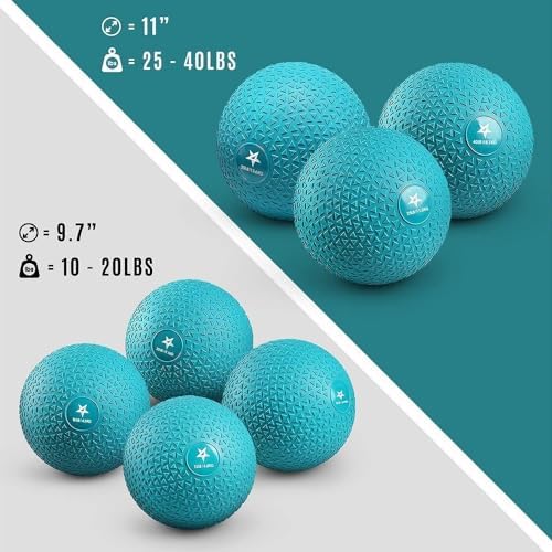 Yes4All Slam Balls, Durable PVC Sand Filled, Core Strengthening Workout Ball for Fitness Enthusiasts at Home Gym