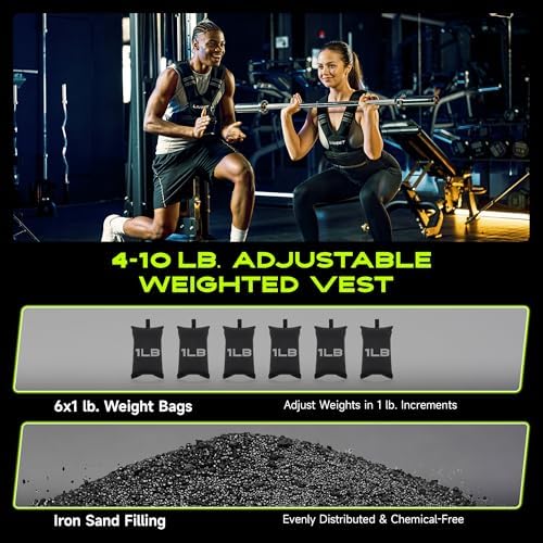 Weighted Vest for Women and Men 4-20lb Adjustable, Running Vest with Reflective Strips and Buckle Straps Weighted Vest