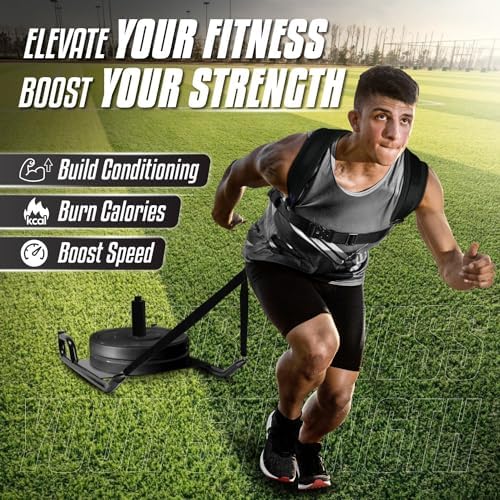 Yes4All Weighted Sled for Speed Improvement and Athletic Exercise | Yes4All Weighted Training Pull Sled with Steel Buck