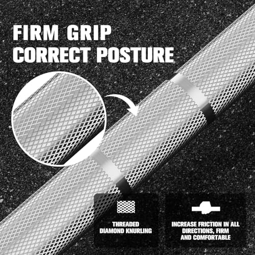 RitFit 7FT Olympic Barbell for Strength and Weightlifting Training - 2 Inch Olympic Bar for Squat, Deadlift, Bench Press