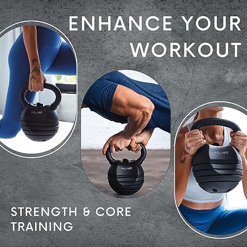 Polyfit Adjustable Kettlebell Set | Perfect for Home Gym Fitness Lovers | Versatile Weight Training Equipment | Polyfit