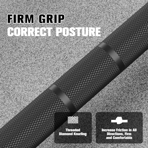 RitFit 7FT Olympic Barbell for Strength and Weightlifting Training - 2 Inch Olympic Bar for Squat, Deadlift, Bench Press