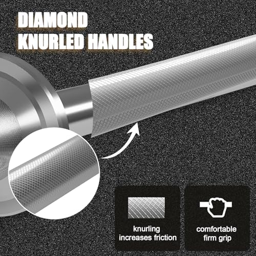 Olympic EZ Curl Barbell Bar 48-inch Curling Bar Fit 2-inch Weight Plates Strength Training Bar Squats Hip Thrusts Bench