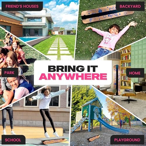 Balance Board for Kids - Wooden Wobble Board - Coordination Training - Perfect for Skateboard, Snowboard, Football, Socc