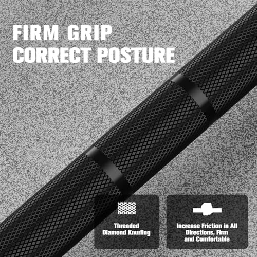 RitFit 7FT Olympic Barbell for Strength and Weightlifting Training - 2 Inch Olympic Bar for Squat, Deadlift, Bench Press