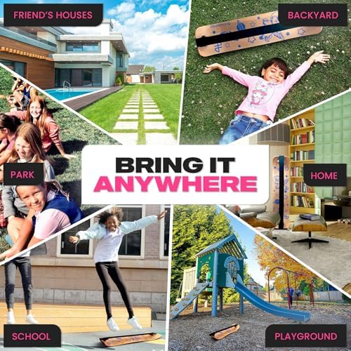 Balance Board for Kids - Wooden Wobble Board - Coordination Training - Perfect for Skateboard, Snowboard, Football, Socc