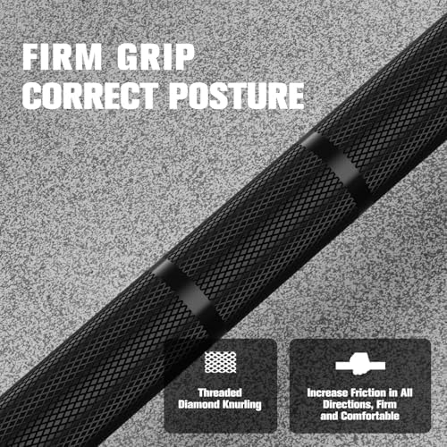 RitFit 7FT Olympic Barbell for Strength and Weightlifting Training - 2 Inch Olympic Bar for Squat, Deadlift, Bench Press