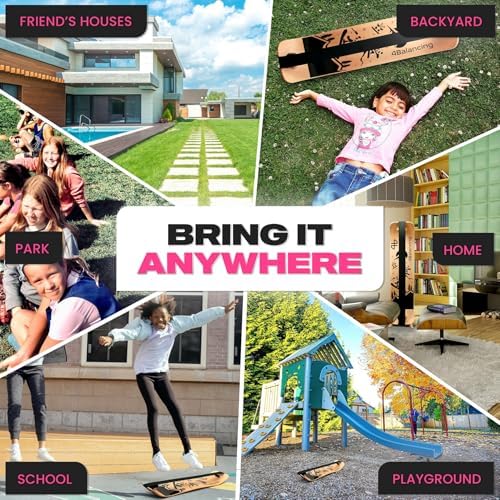 Balance Board for Kids - Wooden Wobble Board - Coordination Training - Perfect for Skateboard, Snowboard, Football, Socc