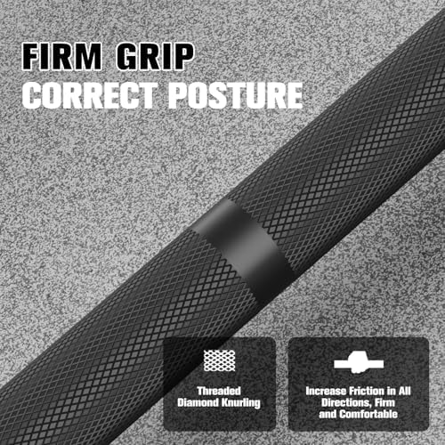 RitFit 7FT Olympic Barbell for Strength and Weightlifting Training - 2 Inch Olympic Bar for Squat, Deadlift, Bench Press