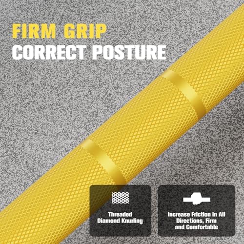 RitFit 7FT Olympic Barbell for Strength and Weightlifting Training - 2 Inch Olympic Bar for Squat, Deadlift, Bench Press