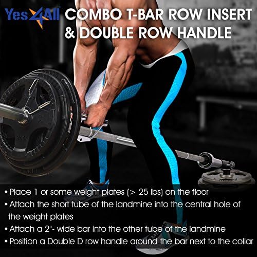 Yes4All T-Bar Row Plate Post Insert Landmine Attachment - Fitness Equipment for Home Gyms & CrossFit Boxes - Full 360° S