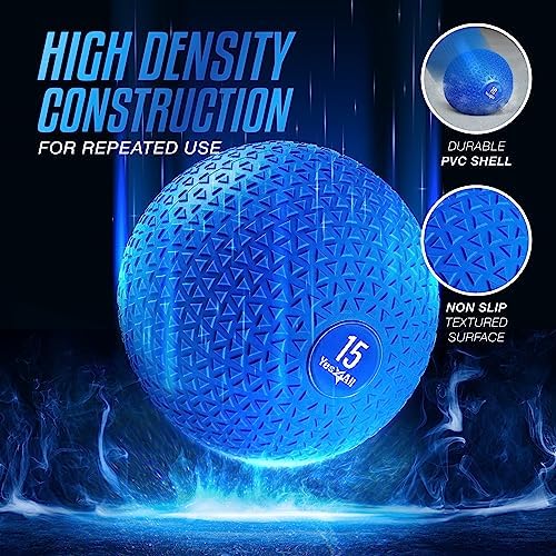 Yes4All Slam Balls, Durable PVC Sand Filled, Core Strengthening Workout Ball for Fitness Enthusiasts at Home Gym