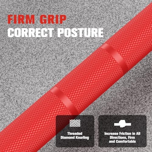 RitFit 7FT Olympic Barbell for Strength and Weightlifting Training - 2 Inch Olympic Bar for Squat, Deadlift, Bench Press