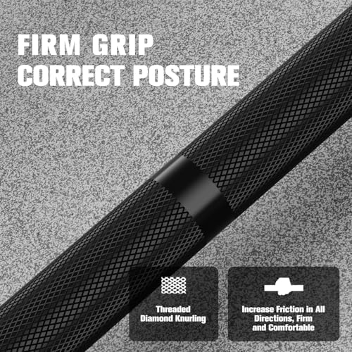 RitFit 7FT Olympic Barbell for Strength and Weightlifting Training - 2 Inch Olympic Bar for Squat, Deadlift, Bench Press