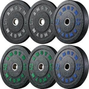2 Inch Bumper Plates 10-500lbs Barbell Rubber Olympic Weight Plates for Home Gym Strength Training Weight Lifting Multip