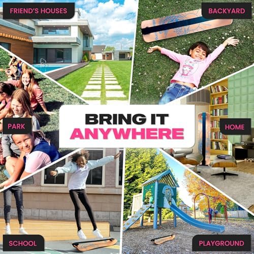 Balance Board for Kids - Wooden Wobble Board - Coordination Training - Perfect for Skateboard, Snowboard, Football, Socc