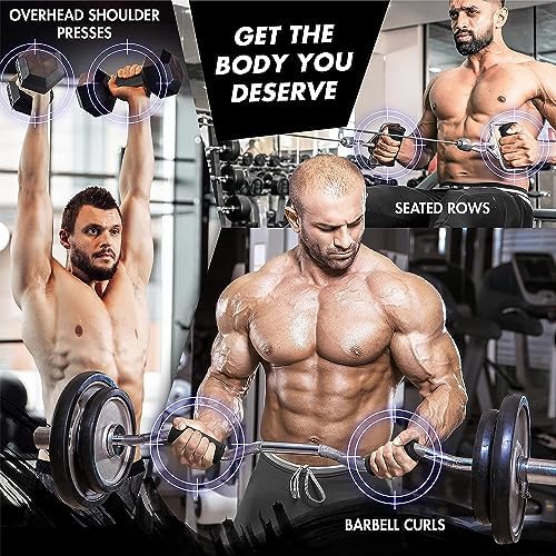 Yes4All Thick Dumbbell Handles Grips, Firm Rubber Barbell Grips for Increasing Forearm Strength and Muscle Building in W