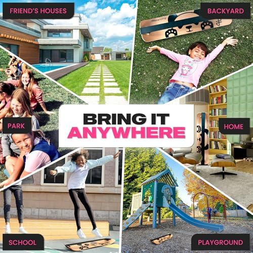 Balance Board for Kids - Wooden Wobble Board - Coordination Training - Perfect for Skateboard, Snowboard, Football, Socc