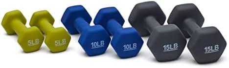 Amazon Basics Neoprene Dumbbell Hand Weights for Home Workout and Fitness Enthusiasts | Amazon Basics Neoprene Dumbbell