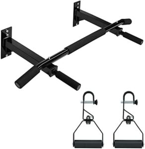 Yes4All Multifunctional Wall Mounted Pull Up Bar | Non-Slip & Foam Pad Grips | Home Gym Setup