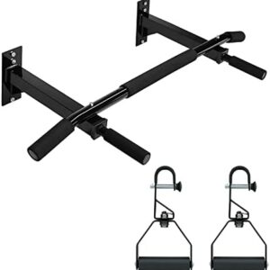 Yes4All Multifunctional Wall Mounted Pull Up Bar | Non-Slip & Foam Pad Grips | Home Gym Setup