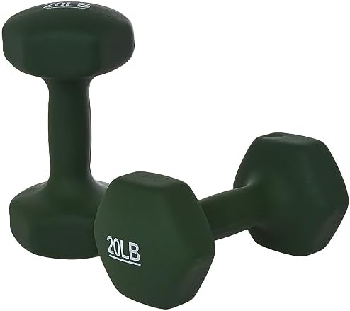 Amazon Basics Neoprene Dumbbell Hand Weights for Home Workout and Fitness Enthusiasts | Amazon Basics Neoprene Dumbbell